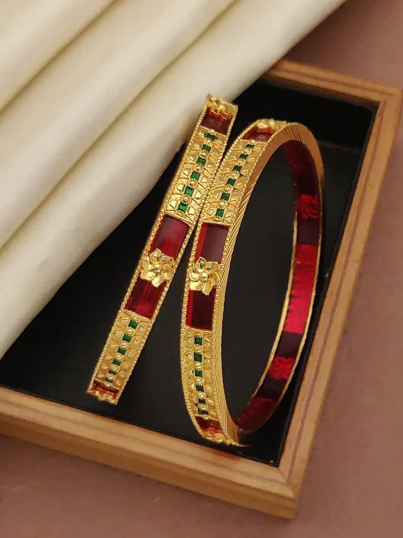 Fancy Micro Gold Plating Bangles Daily Wear Wholesale Market
